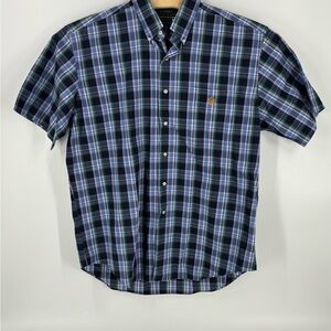Lauren Ralph Lauren Men's Large Plaid Short Sleeve Shirt Crest Logo Button Down